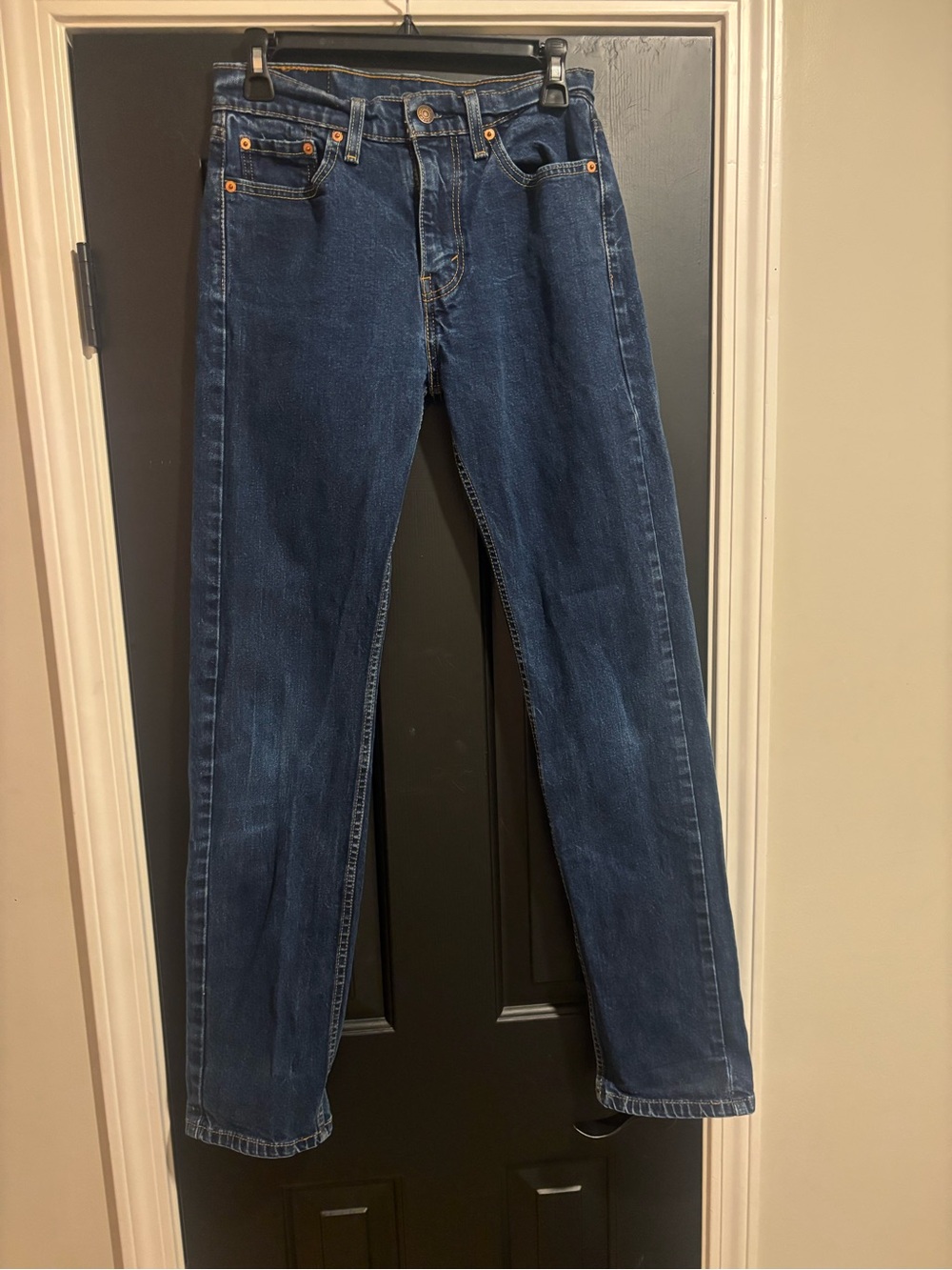 Levi's Men's Straight-Leg Jeans in Dark Blue Denim . Levi's 505